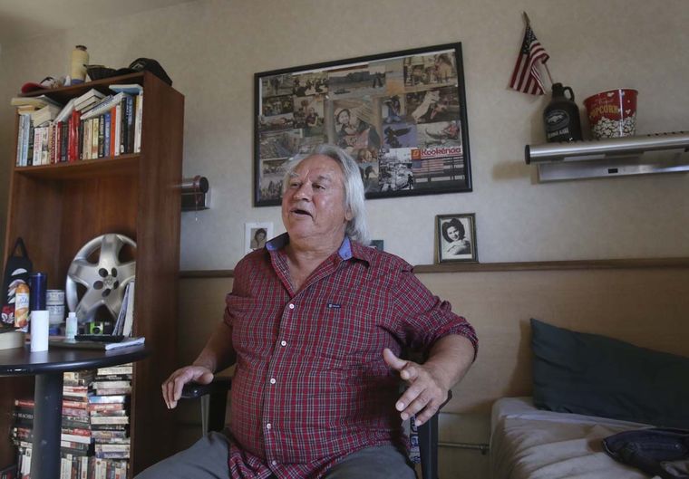 Michael Johnston, 61, talks in his room at Karluk Manor on Thursday, August 20, 2015.